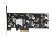 StarTech.com 8 Port SATA PCIe Card, PCI Express 6Gbps SATA Expansion Card with 4 Host Controllers, SATA PCIe Controller Card, PCI-e x4 Gen 2 to SATA III Adapter Card, Drive Cables Incl. - Windows/macOS/Linux (8P6G-PCIE-SATA-CARD) - Diskkontroller - SATA 6Gb/s / SAS 6Gb/s - lav profil - PCIe 2.0 x4 - svart 8P6G-PCIE-SATA-CARD