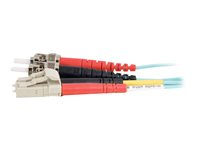 C2G LC-ST 10Gb 50/125 OM3 Duplex Multimode PVC Fiber Optic Cable (LSZH) - Nettverkskabel - ST flermodus (hann) til LC multimodus (hann) - 20 m - fiberoptisk - dupleks - 50 / 125 mikroner - OM3 - halogenfri - akvamarin 85547