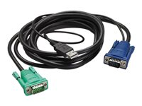 APC - Tastatur / video / musekabel (KVM) - USB, HD-15 (VGA) (hann) til HD-15 (VGA) (hann) - 1.83 m - for P/N: AP5201, AP5202, AP5808, AP5816, KVM1116R AP5821