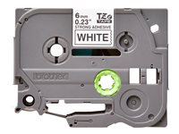 Brother TZe-S211 - Ekstra sterk selvkleber - svart på hvitt - Rull (0,6 cm x 8 m) 1 kassett(er) laminert teip - for P-Touch PT-E310BTVP, PT-P900Wc TZES211