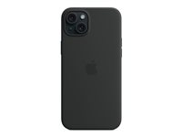 Apple - Baksidedeksel for mobiltelefon - MagSafe-samsvar - silikon - svart - for iPhone 15 Plus MXQR3ZM/A