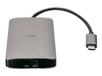 C2G USB-C® Mini Dock with HDMI, 2x USB-A, Ethernet, SD Card Reader, and USB-C Power Delivery up to 100W - 4K 30Hz - Dokkingstasjon - USB-C / Thunderbolt 3 - HDMI - 1GbE C2G54458