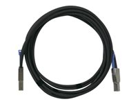 QNAP - SAS ekstern kabel - SAS 12Gbit/s - 36 pin 4x Mini SAS HD (SFF-8644) (hann) til 36 pin 4x Mini SAS HD (SFF-8644) (hann) - 3 m - svart - for QNAP QXP-1620S-B3616W CAB-SAS30M-8644