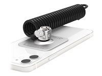 Compulocks Universal Tablet Lock with Keyed Coiled Cable Lock - Låseplate for sikkerhetskabel for nettbrett - svart CL15CUTL