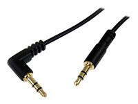 StarTech.com 6 ft Slim 3.5mm to Right Angle Stereo Audio Cable - M/M (MU6MMSRA) - Lydkabel - mini-phone stereo 3.5 mm hann til mini-phone stereo 3.5 mm hann - 1.8 m - svart - høyrevinklet kontakt - for P/N: SV231DVGAU2A, SV431DVGAU2A MU6MMSRA
