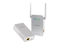 NETGEAR Powerline PLW1000 - Strømlinjeadaptersett 1GbE, HomePlug AV (HPAV) 2.0, IEEE 1901 Dobbeltbånd - veggpluggbar - med NETGEAR PowerLINE 1000 Adapter (PL1000) PLW1000-100PES