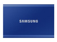 Samsung T7 MU-PC2T0H - SSD - kryptert - 2 TB - ekstern (bærbar) - USB 3.2 Gen 2 (USB-C kontakt) - 256-bit AES - indigoblå MU-PC2T0H/WW
