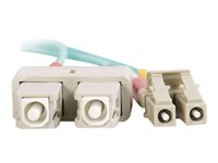 C2G LC-SC 10Gb 50/125 OM3 Duplex Multimode PVC Fiber Optic Cable (LSZH) - Nettverkskabel - SC flermodus (hann) til LC multimodus (hann) - 15 m - 15 m - fiberoptisk - dupleks - 50 / 125 mikroner - OM3 - halogenfri - akvamarin 85537