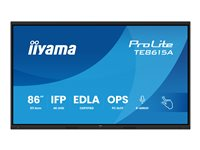 iiyama ProLite TE8615A-B1AG - 86" Diagonalklasse (85.6" synlig) LED-bakgrunnsbelyst LCD-skjerm - interaktiv digital skilting - med berøringsskjerm (multiberøring) / 8-mikrofonarray / valgfri innslags-PC-funksjonalitet - 4K UHD (2160p) 3840 x 2160 - svart (kantstykke), matt finish - med iiyama WiFi-modul (OWM002) TE8615A-B1AG