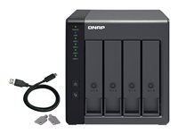 QNAP TR-004 - Harddiskarray - 0 TB - 4 brønner (SATA-300) - USB 3.2 Gen 1 (ekstern) TR-004