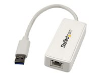 StarTech.com USB 3.0 to Gigabit Ethernet Adapter NIC w/ USB Port (White) - USB 3.0 NIC - 10/100/1000 Mbps USB 3.0 LAN Adapter (USB31000SPTW) - Nettverksadapter - USB 3.0 - Gigabit Ethernet - hvit USB31000SPTW