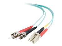 C2G LC-ST 10Gb 50/125 OM3 Duplex Multimode PVC Fiber Optic Cable (LSZH) - Nettverkskabel - ST flermodus (hann) til LC multimodus (hann) - 15 m - fiberoptisk - dupleks - 50 / 125 mikroner - OM3 - halogenfri - akvamarin 85546