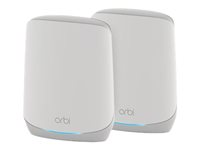 NETGEAR Orbi RBK762S - Wi-Fi-system - (ruter, utvider) - inntil 5000 kvadratfot - maske 1GbE - Wi-Fi 6 - Trippelbånd RBK762S-100EUS
