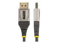 StarTech.com 13ft (4m) VESA Certified DisplayPort 1.4 Cable, 8K 60Hz HDR10, Ultra HD 4K 120Hz DP Video Cable, DisplayPort to DisplayPort Cable, DP Cord for Monitors/Displays, M/M - DP 1.4 Cable with Latches (DP14VMM4M) - DisplayPort-kabel - DisplayPort (hann) til DisplayPort (hann) - DisplayPort 1.4 - 4 m - formstøpt, passiv, 8 K 60 Hz (7680 x 4320) støtte, 4 K 120 Hz (3840 x 2160) støtte - grå, svart DP14VMM4M