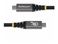 StarTech.com - USB-kabel - 24 pin USB-C (hann) til 24 pin USB-C (hann) - USB4 / Thunderbolt / DisplayPort 2.1 - 50 cm - 4K 120 Hz støtte, 8K 60Hz støtte, utvidet effektområde (EPR), støtte for Power Delivery 3,1 - svart CC50CM80GUSB4CABLE