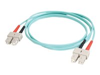 C2G SC-SC 10Gb 50/125 OM3 Duplex Multimode PVC Fiber Optic Cable (LSZH) - Nettverkskabel - SC flermodus (hann) til SC flermodus (hann) - 2 m - 2 m - fiberoptisk - dupleks - 50 / 125 mikroner - OM3 - halogenfri - akvamarin 85514