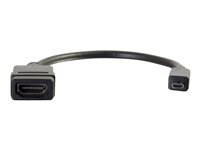 C2G HDMI Micro to HDMI Adapter Converter Dongle - HDMI-adapter - HDMI hunn til 19 pin micro HDMI Type D hann - 20.3 cm - dobbeltisolert - svart 80510