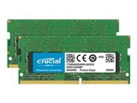 Crucial - DDR4 - sett - 8 GB: 2 x 4 GB - SO DIMM 260-pin - 2666 MHz / PC4-21300 - CL19 - 1.2 V - ikke-bufret - ikke-ECC CT2K4G4SFS8266
