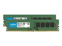 Crucial - DDR4 - sett - 32 GB: 2 x 16 GB - DIMM 288-pin - 3200 MHz / PC4-25600 - CL22 - 1.2 V - ikke-bufret - ikke-ECC CT2K16G4DFRA32A