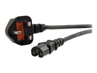 C2G - Strømkabel - IEC 60320 C15 til BS 1363 (hann) - AC 250 V - 2 m - svart - Storbritannia 80637
