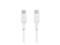 Belkin BoostCharge - USB-kabel - 24 pin USB-C (hann) til 24 pin USB-C (hann) - 2 m - hvit CAB003BT2MWH