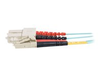 C2G LC-SC 10Gb 50/125 OM3 Duplex Multimode PVC Fiber Optic Cable (LSZH) - Nettverkskabel - SC flermodus (hann) til LC multimodus (hann) - 5 m - fiberoptisk - dupleks - 50 / 125 mikroner - OM3 - halogenfri - akvamarin 85534