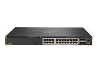 HPE Aruba 6300M - Switch - L3 - Styrt - 24 x 1/2.5/5/10GBase-T + 4 x 1 Gigabit / 10 Gigabit / 25 Gigabit / 50 Gigabit SFP56 (opplink / stabling) - front og side til bakside - rackmonterbar - PoE+ (1440 W) JL660A