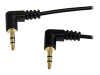 StarTech.com 1 ft. (0.3 m) Right Angle 3.5 mm Audio Cable - 3.5mm Slim Audio Cable - Right Angle - Male/Male - Aux Cable (MU1MMS2RA) - Lydkabel - mini-phone stereo 3.5 mm hann til mini-phone stereo 3.5 mm hann - 30 cm - svart - høyrevinklet kontakt MU1MMS2RA