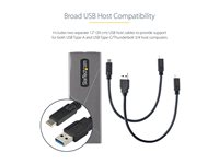 StarTech.com USB-C 10Gbps to M.2 NVMe or M.2 SATA SSD Enclosure, Tool-free M.2 PCIe/SATA NGFF SSD Enclosure, Portable Aluminum Case, USB Type-C & USB-A Host Cables, For 2230/2242/2260/2280 - Works w/ Thunderbolt 3 (M2-USB-C-NVME-SATA) - Drevkabinett - M.2 - M.2 Card (PCIe NVMe & SATA) - USB-C 3.2 (Gen 2) - romgrå M2-USB-C-NVME-SATA