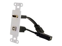 C2G HDMI and USB Pass Through Wall Plate - Monteringsplate - HDMI, USB Type A - hvit 39702
