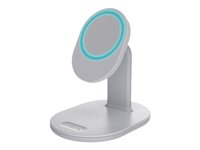 OtterBox - Trådløst ladestativ - 15 watt - klar drømmer, hvit, sølv - for Apple iPhone 12, 12 mini, 12 Pro, 12 Pro Max, 13, 13 mini, 13 Pro, 13 Pro Max 78-80596