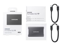 Samsung T7 MU-PC2T0T - SSD - kryptert - 2 TB - ekstern (bærbar) - USB 3.2 Gen 2 (USB-C kontakt) - 256-bit AES - titangrå MU-PC2T0T/WW
