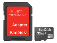 SanDisk - Flashminnekort (microSDHC til SD-adapter inkludert) - 32 GB - Class 4 - microSDHC - svart SDSDQB-032G-B35