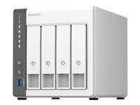 QNAP TS-433 - NAS-server - 4 brønner - 32 TB - SATA 6Gb/s - HDD 8 TB x 4 - RAID 0, 1, 5, 6, 10, JBOD - RAM 4 GB - Gigabit Ethernet / 2.5 Gigabit Ethernet - iSCSI støtte TS-433-4G+4XST8000VN004