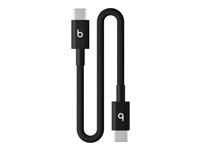 Beats - USB-kabel - 24 pin USB-C (hann) til 24 pin USB-C (hann) - USB 2.0 - 20 cm - flettet kabel, reinforced design, Hurtiglading opptil 60W - svart bolt MEQ94ZM/A