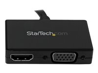 StarTech.com 2 in 1 Displayport Adapter - DisplayPort to HDMI or VGA - DisplayPort Adapter - 1920x1200 - Travel Adapter (DP2HDVGA) - Videokonverter - DisplayPort - HDMI, VGA - svart DP2HDVGA