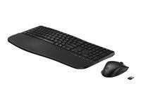 HP 685 Comfort - Tastatur- og mussett - dual modus, 3-sone layout, flere enheter, 23 programmerbare taster, OS automatisk deteksjon, lav profil tastereeise - 100% - full size - trådløs - 2.4 GHz - USA - svart - Smart Buy 8T6L7UT