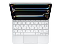 Apple Magic Keyboard - Tastatur og folioveske - med styrepute - bakbelysning - Apple Smart connector - QWERTY - USA - hvit MWR03LB/A