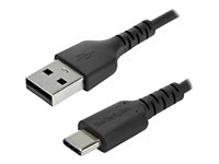 StarTech.com 2m USB A to USB C Charging Cable, Durable Fast Charge & Sync USB 2.0 to USB Type C Data Cord, Rugged TPE Jacket Aramid Fiber M/M 3A Black, Samsung S10, S20, iPad Pro, Pixel - Heavy Duty and Rugged - USB-kabel - USB (hann) rett til 24 pin USB-C (hann) rett - Thunderbolt 3 / USB 2.0 - 2 m - svart - for P/N: CDP2HDUACP2, SECTBLTDT, STNDTBLTMOB RUSB2AC2MB