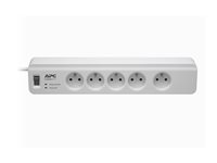APC SurgeArrest Essential - Overspenningsavleder - AC 230 V - 2300 watt - utgangskontakter: 5 - 1.83 m kabel - Belgia, Frankrike - hvit PM5-FR