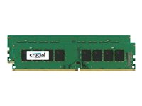 Crucial - DDR4 - sett - 32 GB: 2 x 16 GB - DIMM 288-pin - 2400 MHz / PC4-19200 - CL17 - 1.2 V - ikke-bufret - ikke-ECC CT2K16G4DFD824A