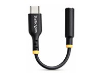 StarTech.com USB-C Audio Adapter to 3.5mm TRRS Jack, Headphone Aux Dongle - USB-C til hodetelefons-jakkadapter - 24 pin USB-C hann til 4-polsminijakk hunn - 12.7 cm - svart USBCAUDIO2