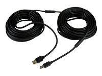 StarTech.com 20m / 65 ft Active USB 2.0 A to B Cable - Long 20 m USB Cable - 20m USB Printer Cable - 1x USB A (M), 1x USB B (M) - Black (USB2HAB65AC) - USB-kabel - USB-type B (hann) til USB (hann) - USB 2.0 - 20 m - svart - for P/N: ICUSB232D USB2HAB65AC