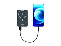 PORT Connect - Trådløs nødlader - Li-pol - 10000 mAh - 37 Wh - 20 watt - 2.4 A - PD - 2 utgangskontakter (USB-type A, USB-C) - på kabel: USB-A 907005
