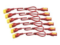 APC - Strømkabel - power IEC 60320 C13 låsing til IEC 60320 C14 låsing - 60 cm - rød (en pakke 6) - for P/N: SCL500RMI1UC, SCL500RMI1UNC, SMT3000I-AR, SMT3000R2I-AR, SMTL750RMI2UC, SRT1500RMXLI AP8702S-WWX340