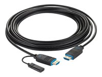 C2G 50ft (15.2m) C2G Performance Series High Speed HDMI Active Optical Cable (AOC) - 4K 60Hz Plenum Rated - High Speed - HDMI-kabel - HDMI hann til HDMI, 24 pin USB-C - 15.24 m - svart - Active Optical Cable (AOC), 4 K 60 Hz (4096 x 2160) støtte C2G41484