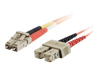 C2G LC-SC 50/125 OM2 Duplex Multimode PVC Fiber Optic Cable (LSZH) - Nettverkskabel - SC flermodus (hann) til LC multimodus (hann) - 15 m - fiberoptisk - dupleks - 50 / 125 mikroner - OM2 - halogenfri - oransje 85489