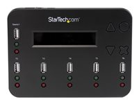 StarTech.com Standalone 1:5 USB Flash Drive Duplicator and Eraser - Flash Drive (USB 3.0/2.0/1.1) Copier - 2 Duplication Modes (USBDUP15) - USB-stasjonsduplikator - 5 brønner USBDUP15