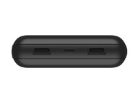 Belkin BoostCharge - Strømbank - 20000 mAh - 15 watt - 3 A - 3 utgangskontakter (24 pin USB-C, 2 x USB) - på kabel: USB-C - svart BPB012BTBK