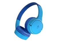 Belkin SoundForm Mini - Hodetelefoner med mikrofon - on-ear - kablet - 3,5 mm jakk, USB-C - blå AUD010HQBL